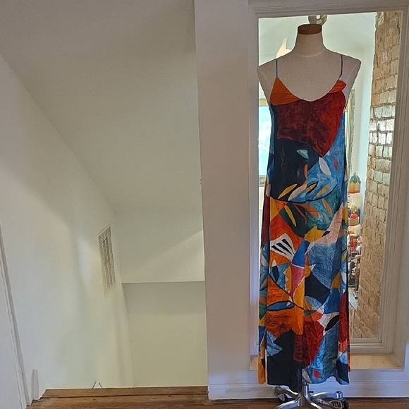 Nicole Miller Dresses & Skirts - Nicole Miller Multicolor Abstract Maxi Dress with Pockets